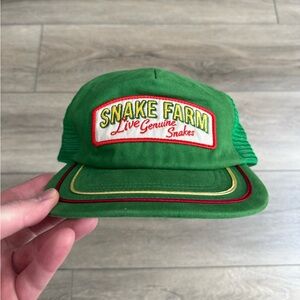 NWT Vintage Snake Farm Live Genuine Snakes Snapback Hat Sendero Green Mesh Truck